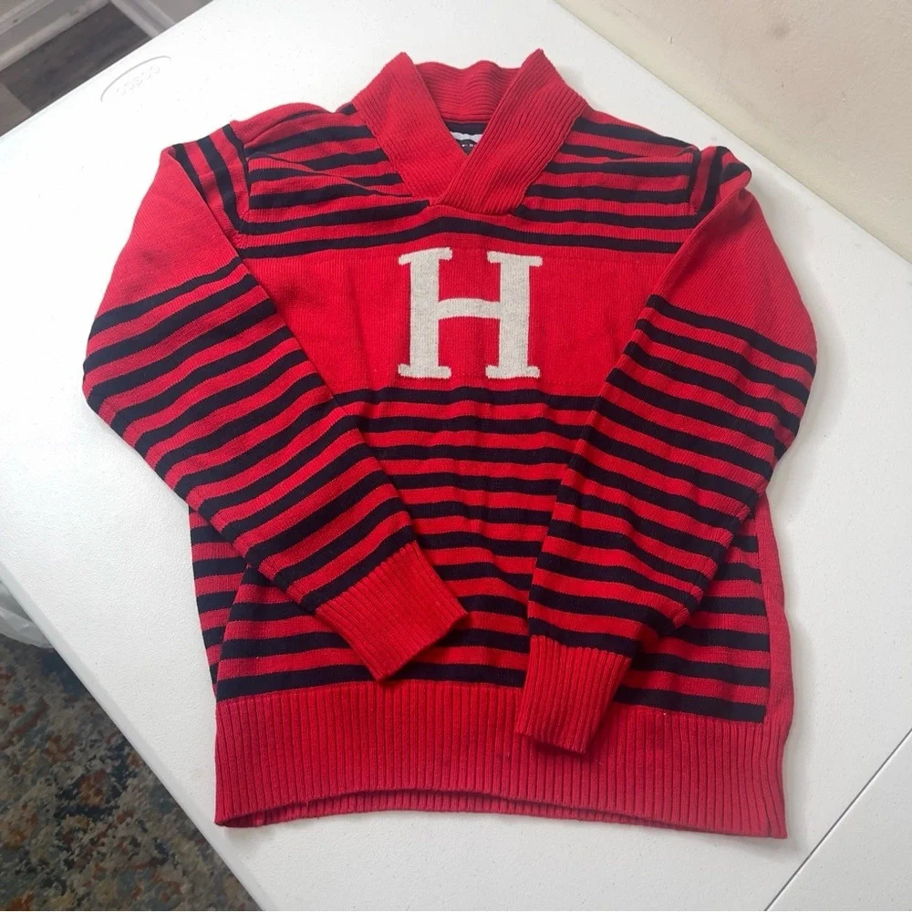 Tommy Hilfiger Boys Sweater Letterman‎ Size XL 20 Red Blue
